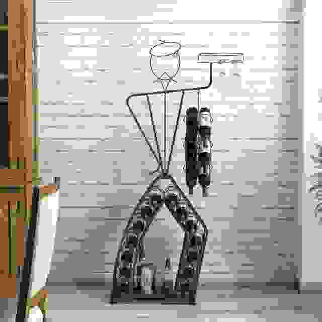 Unique Design Wine Bakers Rack, Freestanding Wine Rack with Storage Bottle, Wine Storage Home Bar for Liquor and Wine, Organizer for Kitchen, Dining Room