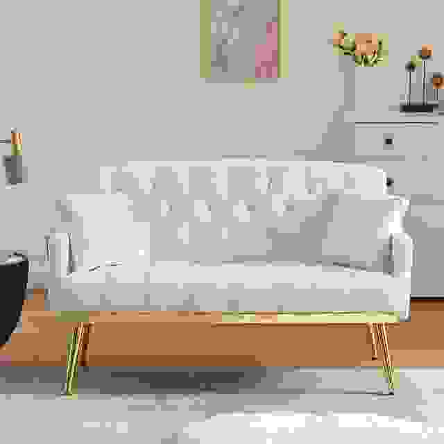 CREAM WHITE  2 SEATER SOFA