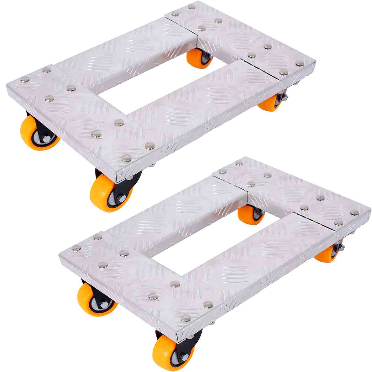 Movers Dolly Heavy Duty Furniture Dolly Trolley Cart  18''x12'' Aluminum Frame with 3'' TPU Professional Casters with Brake Option 2pcs set