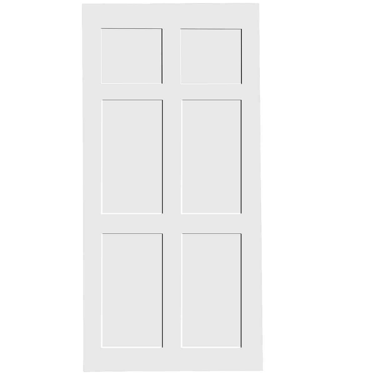 CRAZY ELF 24" x 80" Six Panel Real Primed Door Slab, DIY Panel Door, Modern Interior Barn Door, Water-proof, Anti-deformation, Pre-Drilled Ready to Assemble, Suitable for Pre-hung Door and Barn Door