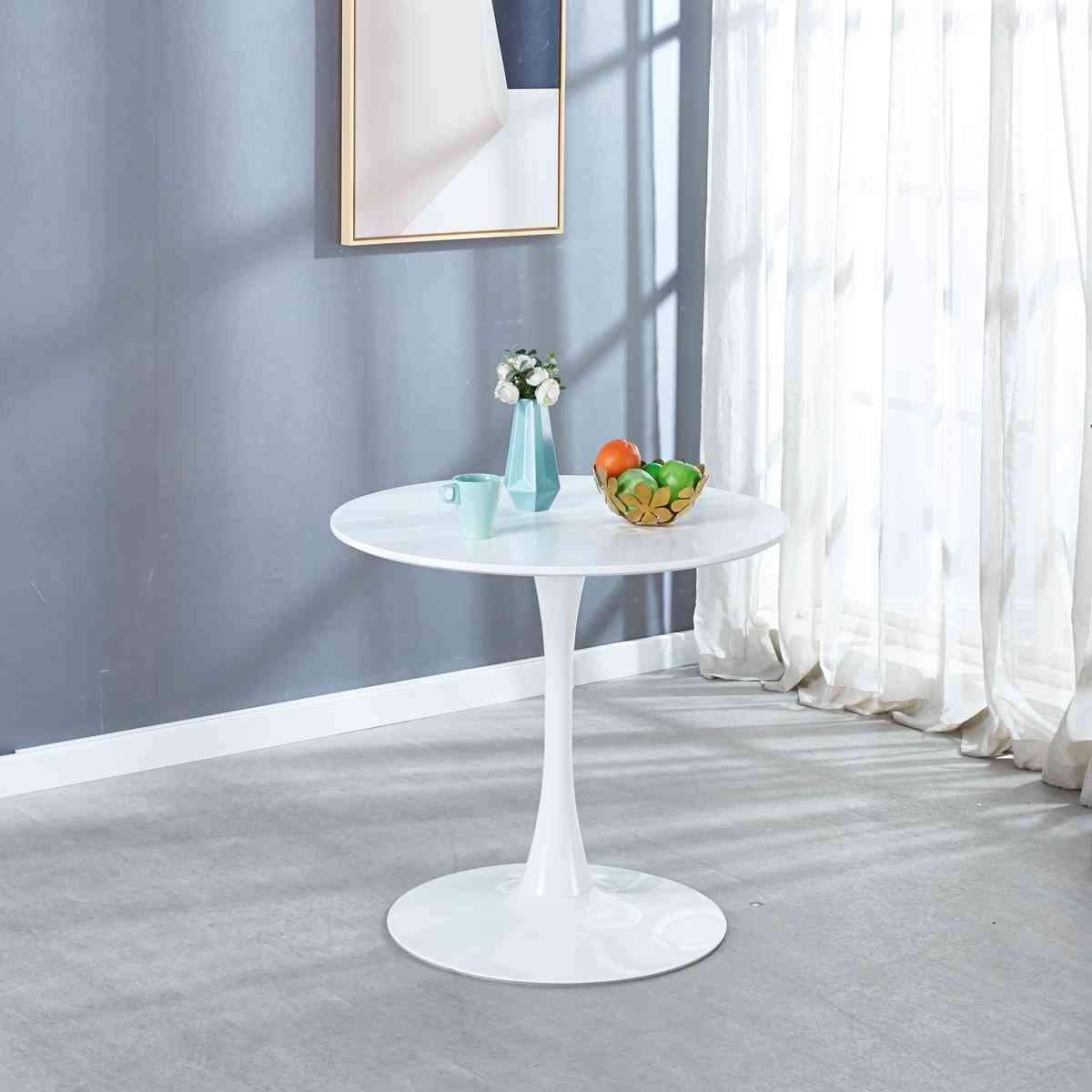 31.5" White Tulip Table Mid-century Dining Table for 2-4 people With Round Mdf Table Top, Pedestal Dining Table, End Table Leisure Coffee Table