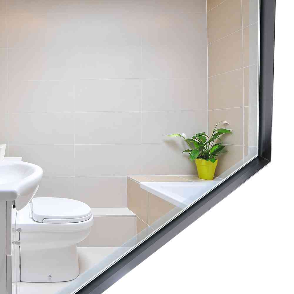 40x30inch Glossy Black Bathroom Mirrors For Wall Rectangle Vanity Mirror Corner Hangs Farmhouse Mirror Modern Metal Framed Rectangular Mirror, Decorative Square Corner Mirror(Horizontal & Vertical)