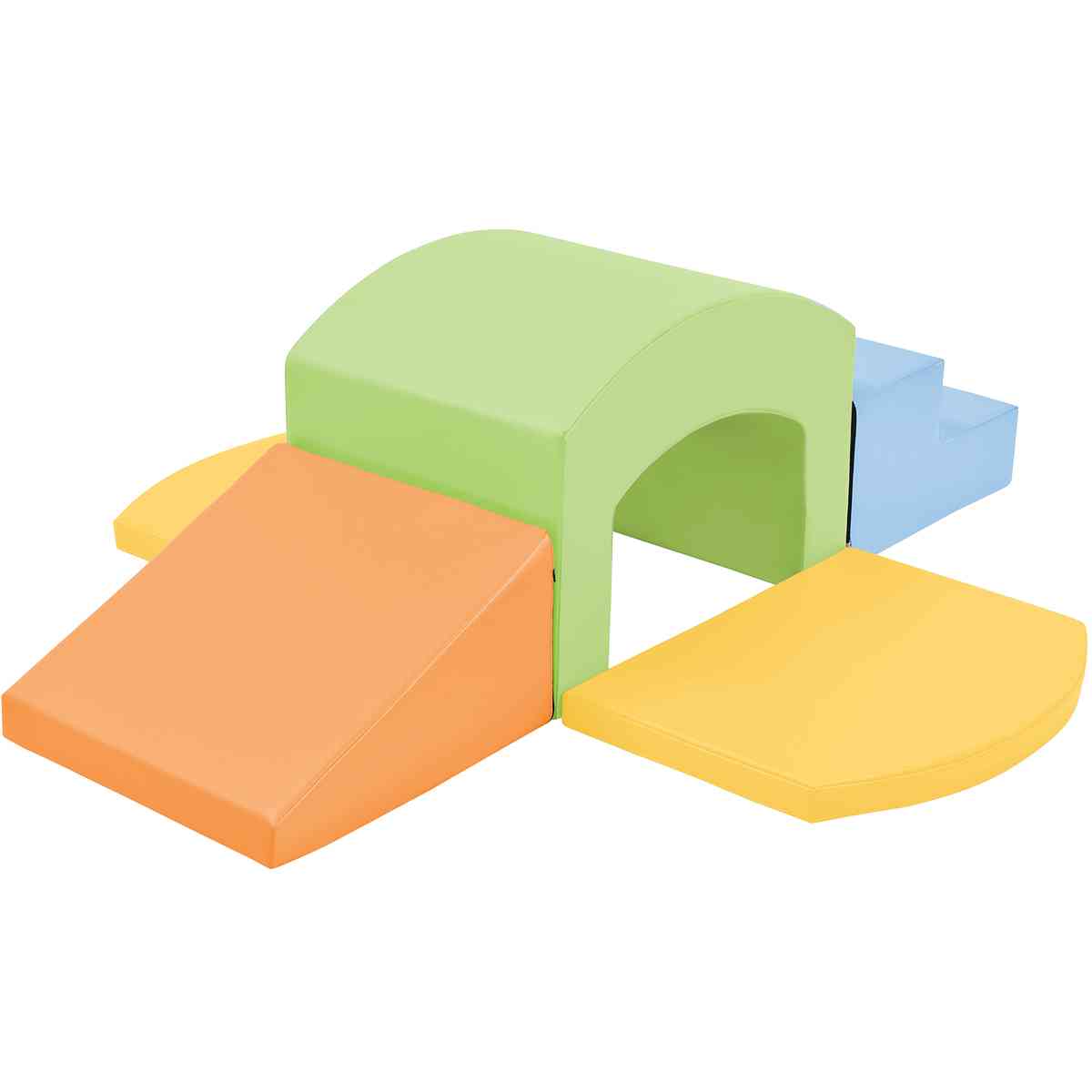 Soft Foam Playset for Toddlers, Safe SoftZone Single-Tunnel Foam Climber for Kids, Lightweight Indoor Active Play Structure with Slide Stairs and Ramp for Beginner Toddler Climb and Crawl