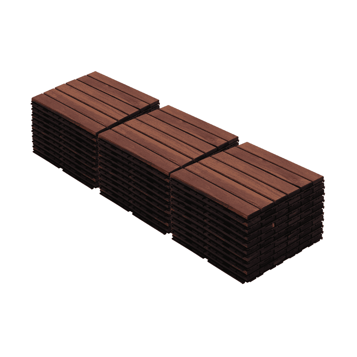 30 PCS Interlocking Deck Tiles Striped Pattern, 12" x 12" Square Acacia Hardwood Outdoor Flooring for Patio, Bancony, Pool Side,...