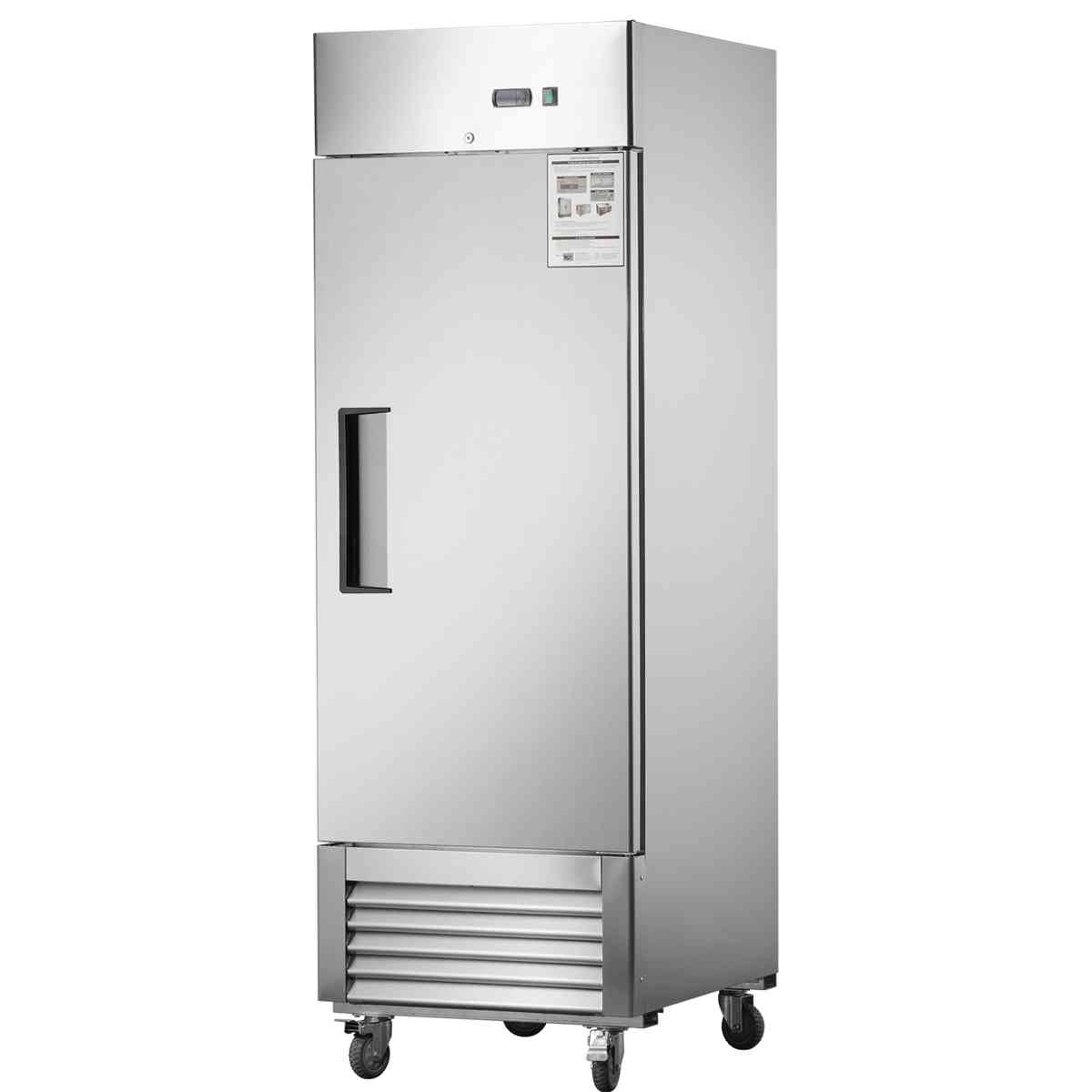 27"W Commercial Freezer Single Solid Door Stainless Steel Interior and Exterior Construction Reach-in Freezer 18.68 Cu.ft. Upright Fan Cooling Freezer for Restaurants and Commercial Environments