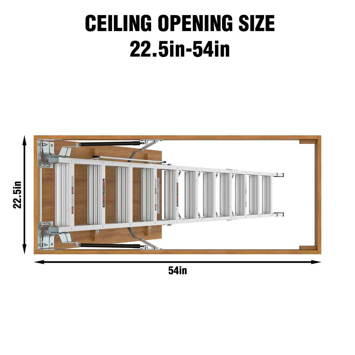 Aluminum Attic Ladder 350-pound Capacity 22 1/2" x 54" Opening 7-10ft Ceiling