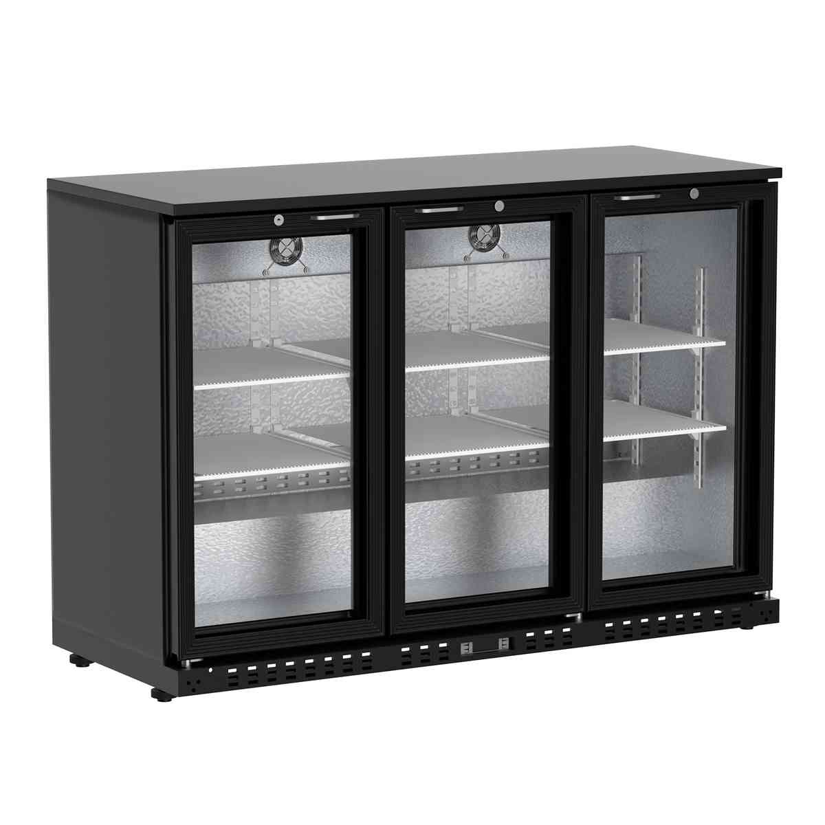11.4 Cu.Ft Back Bar Cooler 53.2" W Beverage Refrigerator, 3 Low-E Glass Doors, Counter Height Bar Fridge, Commercial Display Refrigerator Anti-Fog, LED Light for Beer, Wine, Soft Drinks