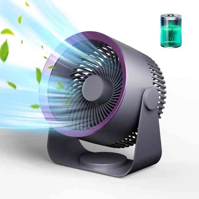desktop fan, 6 inches, 3 speed, up and down 90° adjustable, suitable for living room, portable cordless fan suitable for living room, bedroom, kitchen