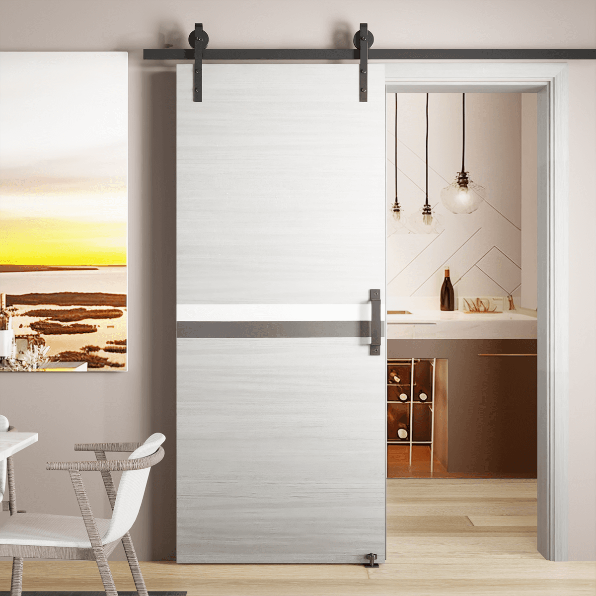 CRAZY ELF 30 "x 80" Melamine Integrated Door Slab, No Assembly Required, Covered With 2mm Thick Melamine Protective Layer, Environmental-Friendly, Waterproof, Moisture-proof, Deformation Resistant