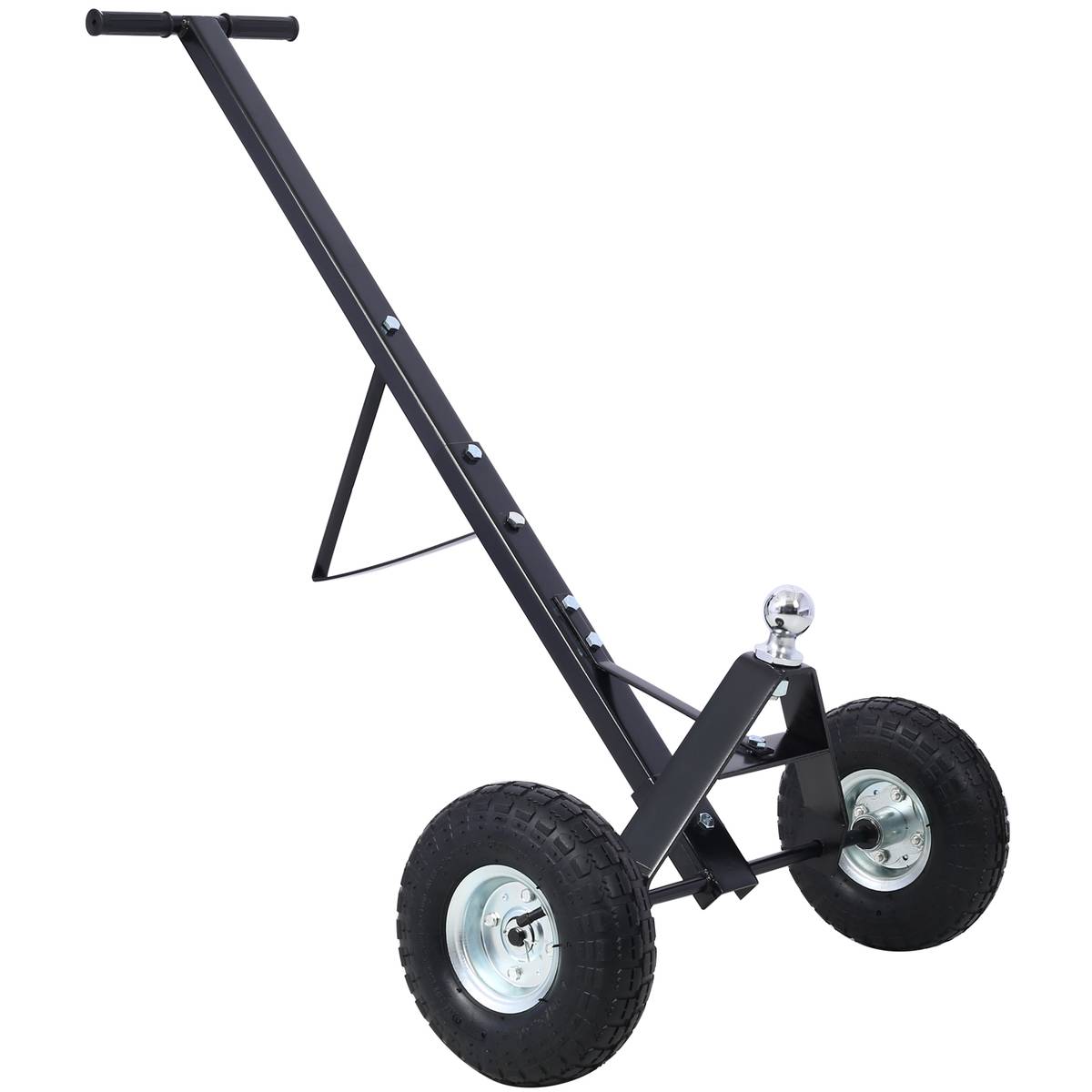 Trailer Dolly with Pneumatic Tires - 600 Lb. Maximum Tongue Weight Capacity, black color
