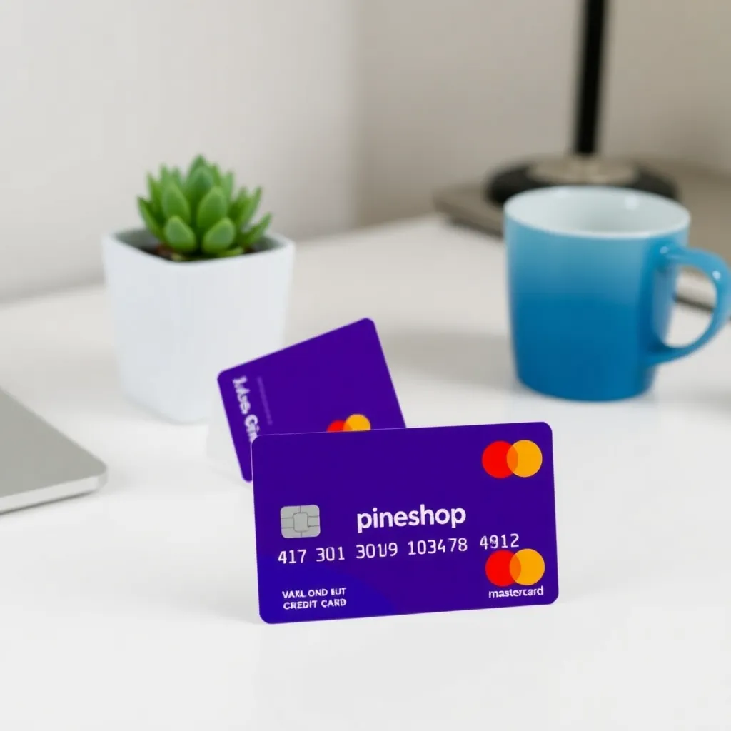Two Pinshop credit cards shown with 